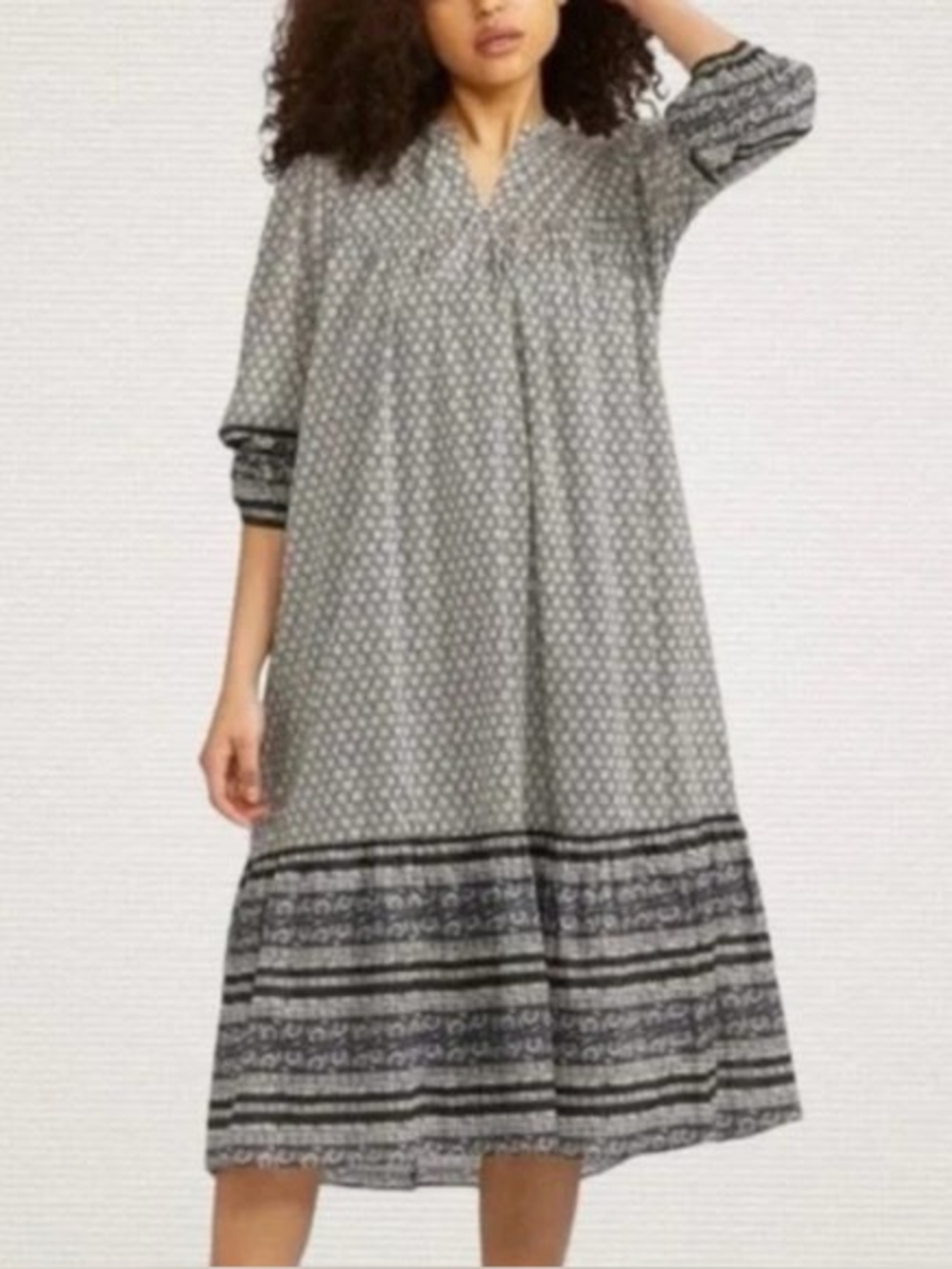 Anna Sui Uniqlo Monochrome Patterned Dress M